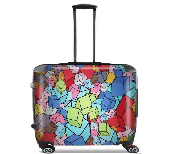  Abstract Cool Cubes for Wheeled bag cabin luggage suitcase trolley 17" laptop