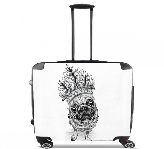  Indian Pug for Wheeled bag cabin luggage suitcase trolley 17" laptop