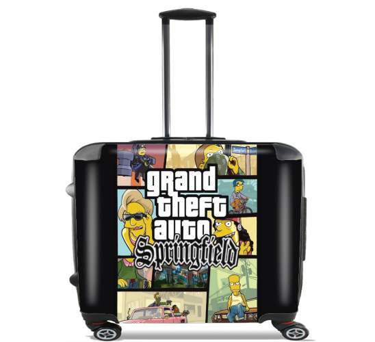  Simpsons Springfield Feat GTA for Wheeled bag cabin luggage suitcase trolley 17" laptop